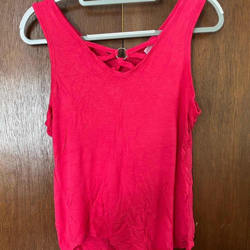 No Boundaries Hot Pink Tank Top with Crisscross Back